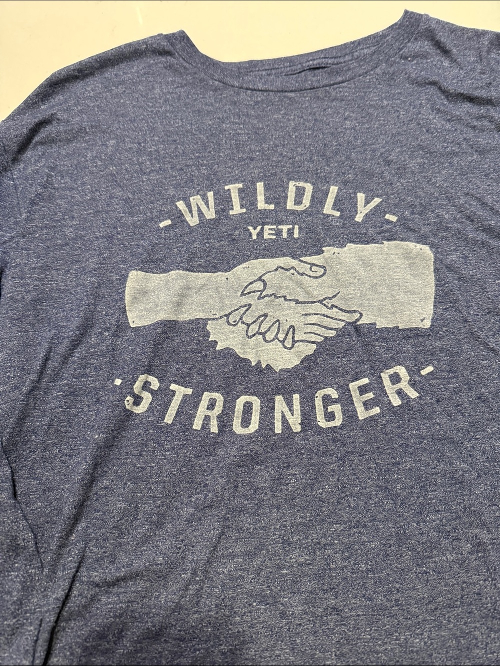 Yeti Men's Long-Sleeve Heather Navy 'Wildly Stronger' Graphic Tee